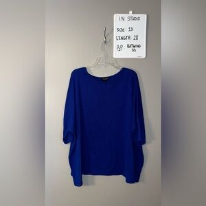I. N. Studio Royal Blue Batwing Top Size 1x